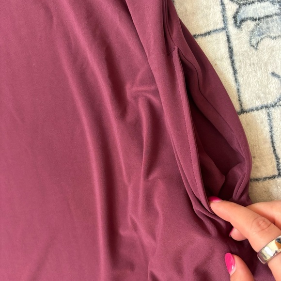 Soma Matte Jersey Midi Bra Dress In Cabernet Off The Shoulder Women’s Sz M NWT - Picture 3 of 8